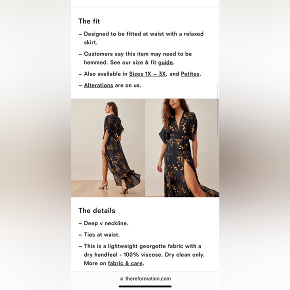 Reformation-CELADON color Maxi wrap dress wedding guest/vacation style/summer - Picture 4 of 6